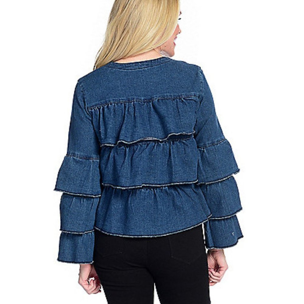 Kate & Mallory  Ruffle Tiered Zip Front Jacket - Picture 3 of 3